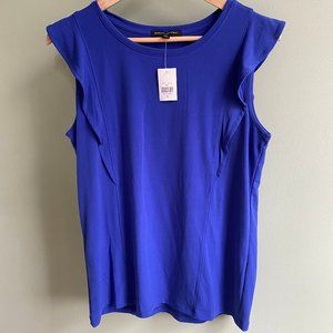 NWT Banana Republic flutter-sleeve shell, cobalt